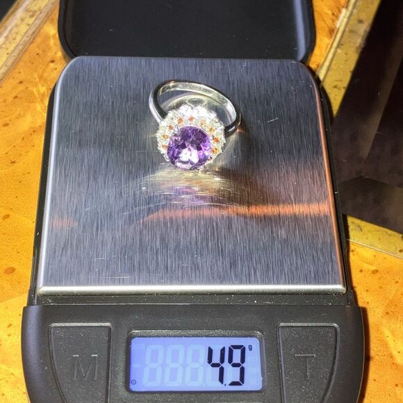 Moroccan Amethyst Red Garnet Sterling Silver Ring Size 7 - Picture 9 of 9